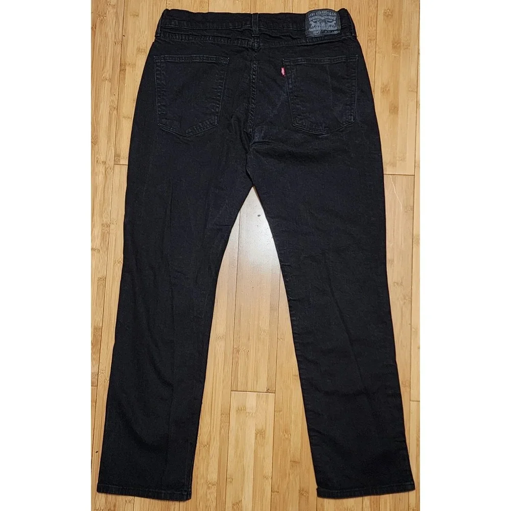 Levi's Jeans Men's Size 36x32 Black 514 Straight Fit Stretch Denim Western Rodeo
